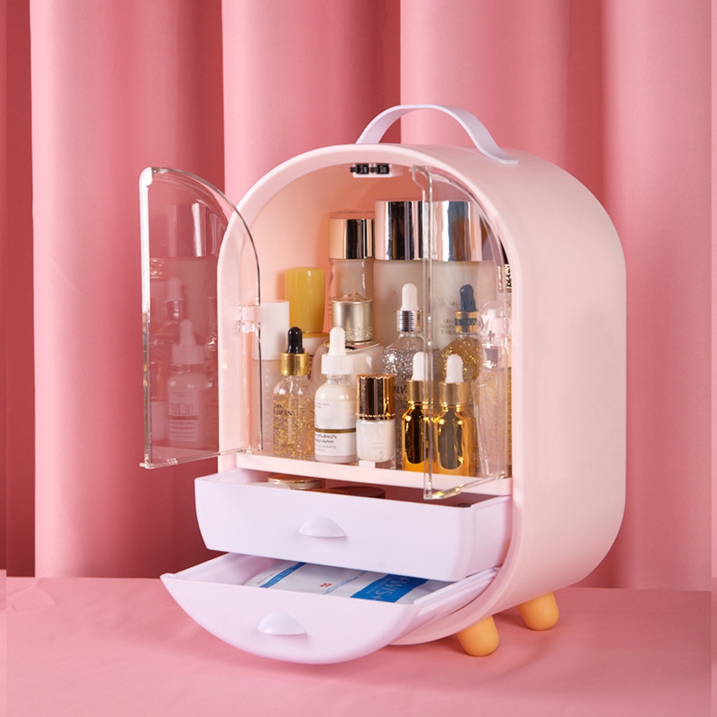Cadiz* Storage Box Waterproof Fashion Nice-looking Cosmetic Storage Box Beauty Makeup Organizer for Home