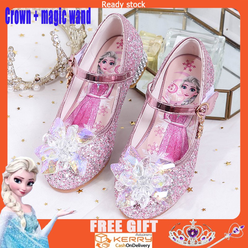 Giày cao gót đính pha lê/ Set 6 món hóa trang nữ hoàng băng giá Elsa xinh xắn