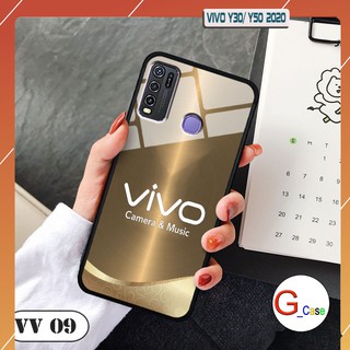 Ốp lưng Vivo Y30/ Y50 2020 - lưng kính in logo hãng điện thoại