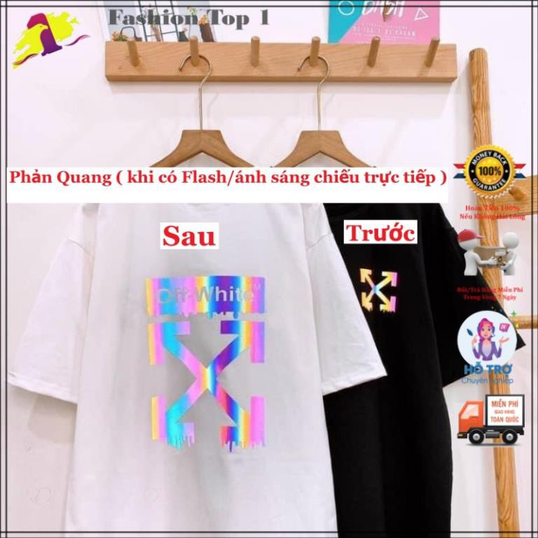 Áo Thun Nam/Nữ Freesize,Áo Phông Rộng Tay Lỡ Unisex Cotton 75 In Phản Quang Loại 1 OFF99 (Fullbox,Tag) new ྇