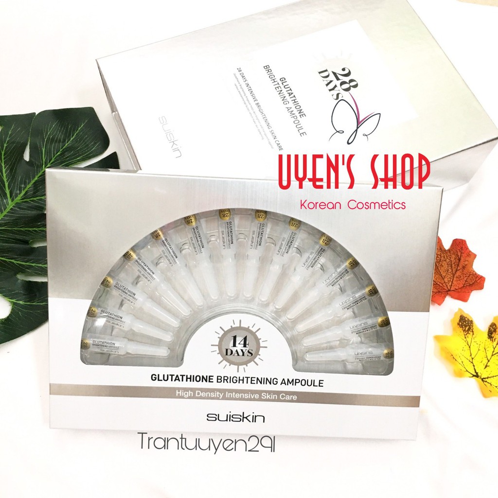 (Tách lẻ) Huyết thanh/ Tinh chất dưỡng trắng da Suiskin Glutathione Brightening Ampoule 28 days