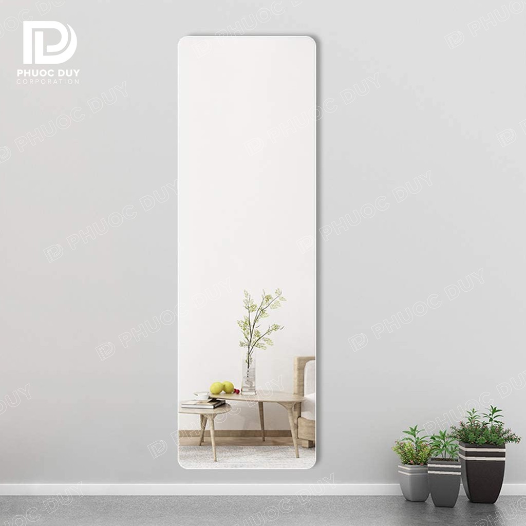 Gương chữ nhật bo góc viền thép G14 - Gương toàn thân viền thép sơn tĩnh điện