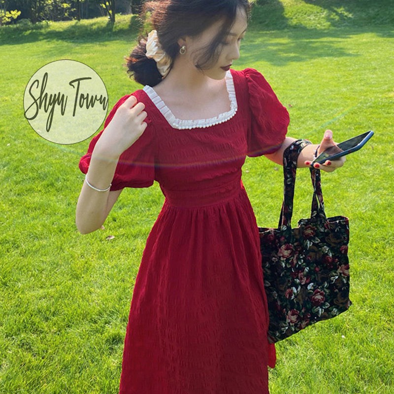 [Hàng SẵnGiá Tốt Nhất] Đầm dự tiệc cổ vuông dáng dài, Váy công chúa đính ngọc QC | BigBuy360 - bigbuy360.vn