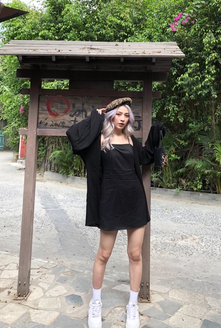 Nguyên set đầm hai dây và áo khoác | BigBuy360 - bigbuy360.vn