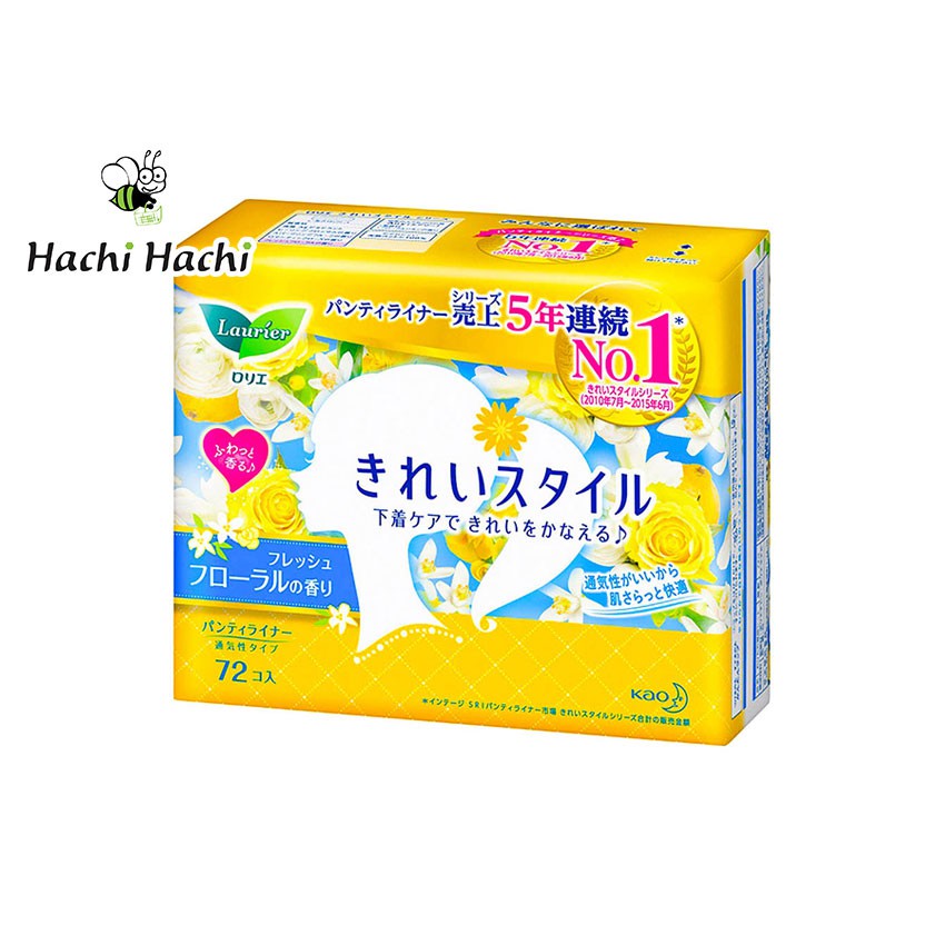 BĂNG VỆ SINH HÀNG NGÀY LAURIER SIÊU MỎNG HƯƠNG HOA TƯƠI MÁT (72 MIẾNG) - Hachi Hachi Japan Shop