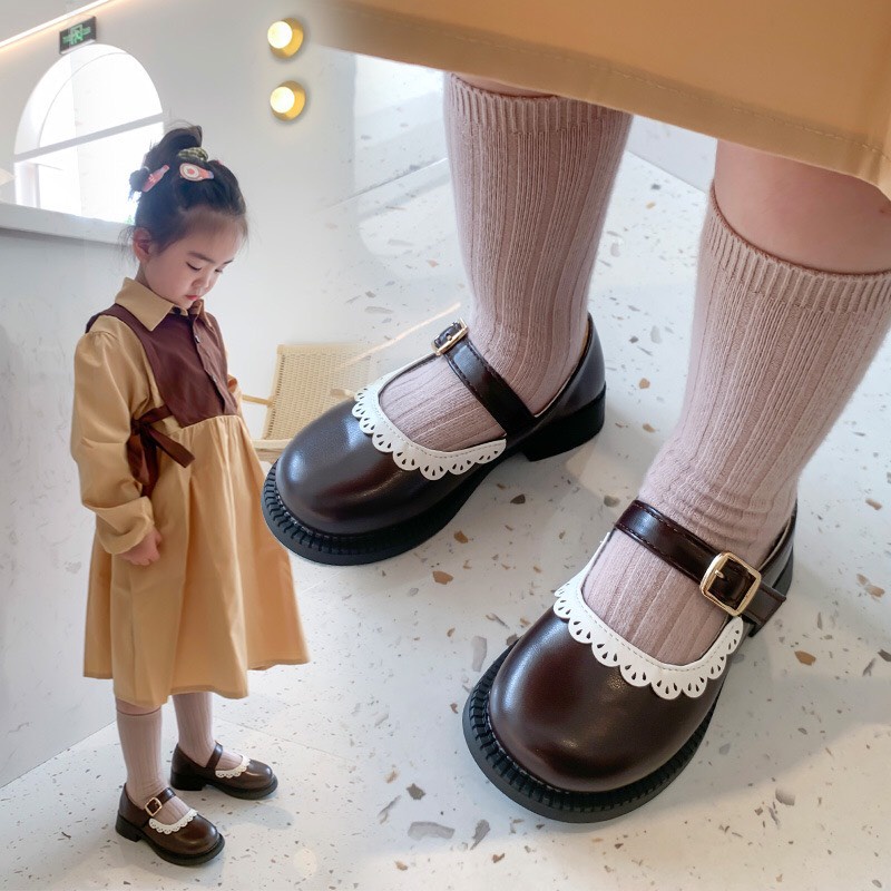 Giày cho bé- Búp bê cho bé gái phối ren điệu đà mã mới BB901
