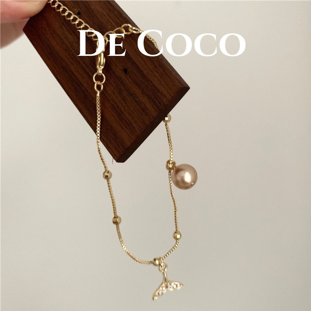 [Mã FAMAYFA giảm 10K đơn 50K] Lắc tay đuôi cá đính 1 hạt trai hồng De Coco | BigBuy360 - bigbuy360.vn