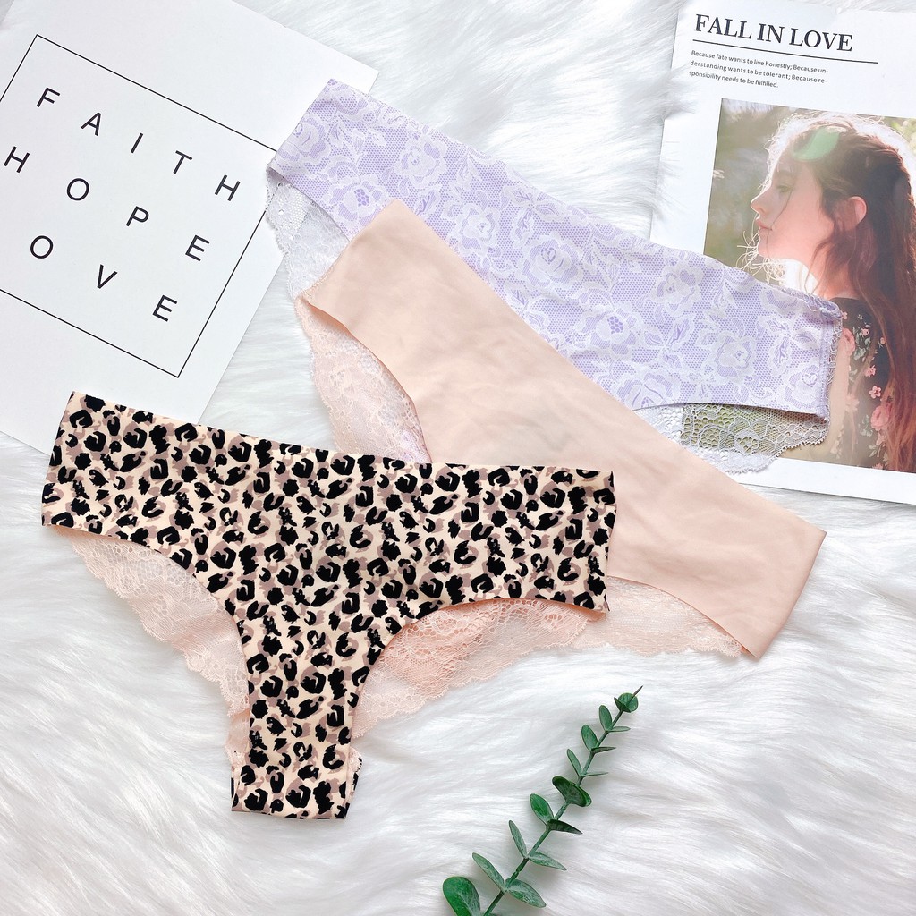 [Ảnh thật] Quần lót ( 60 -75 kg )su thun lạnh phối ren - quần lót ren sexy - KellyWang