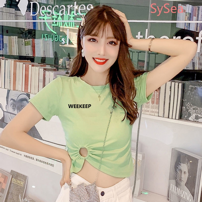 Áo Thun Cotton Ngắn Tay Thời Trang Hàn Quốc Cho Nữ