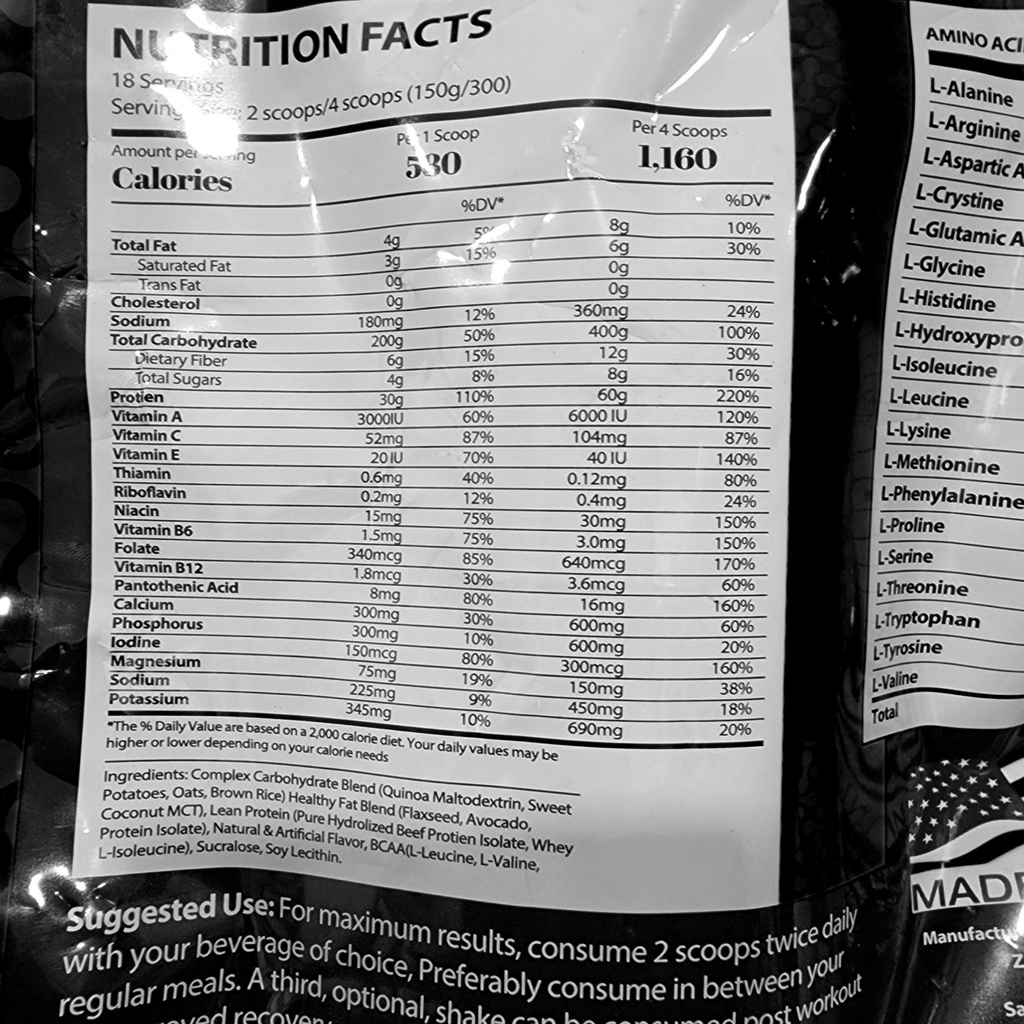 MASS TĂNG CÂN NẠC PURE MASS GAINER ISOLATE PROTEIN, PROTEIN TỪ THỊT BÒ - 12 LBS
