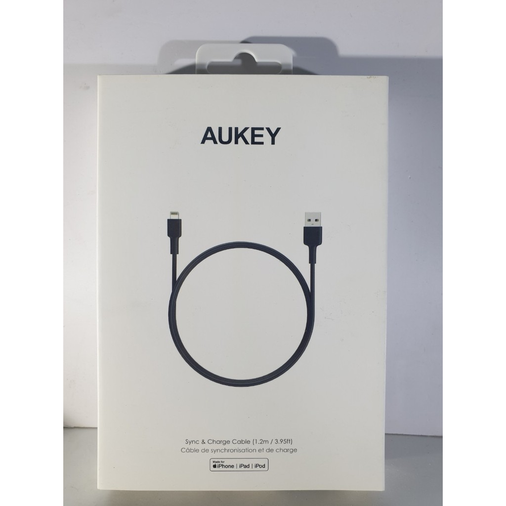 Cáp sạc Lightning Aukey CB-BAL1 1.2m chuẩn MFi (Màu đen)