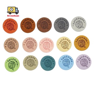 75Pcs Ball of Yarn Faux Leather Label for Clothes Handmade Labels Tags Knitting Hat DIY Gifts Bags Sew Accessories