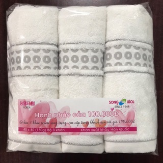Combo 3 khăn Sợi Tre Xuất Dư Songwol Korea