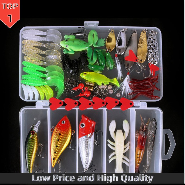 organizer set fishing lure set Bộ 78 Mồi Giả Thu Hút Câu Cá Hiệu Quả