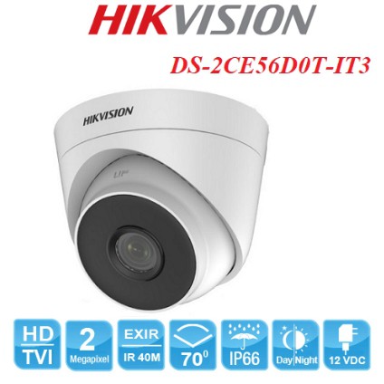 [GIÁ SỐC]Camera  Dome TVI HikVision DS-2CE56D0T-IT3  2MP