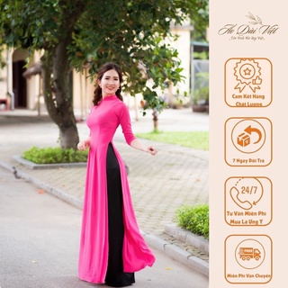 Áo Dài Truyền Thống, Màu Hồng Sen, Lụa Chiffon Cao Cấp, Không Nhăn, Không Xù