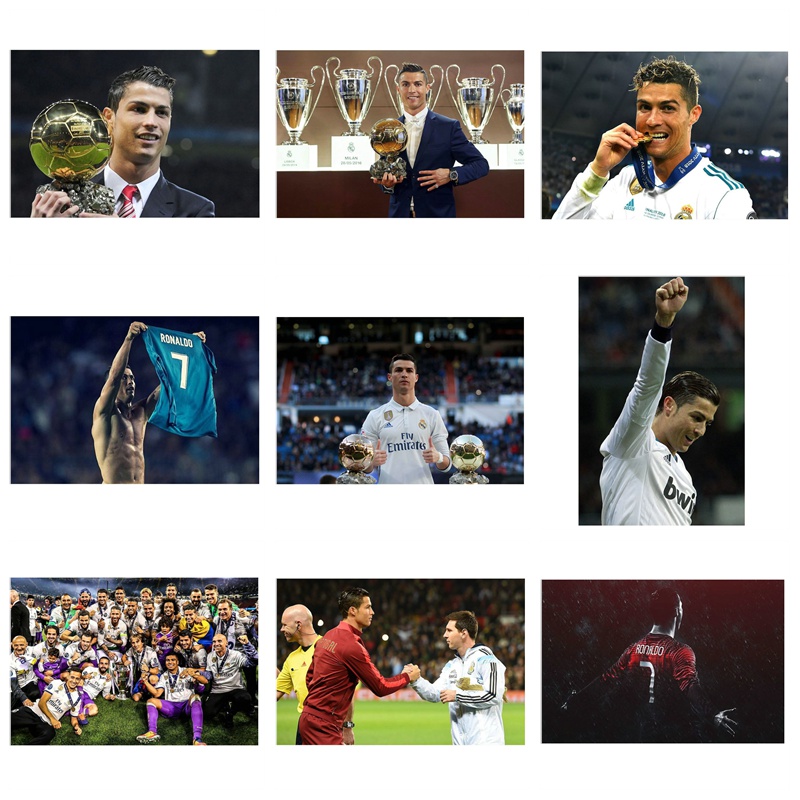 1 Sticker Dán Tường Họa Tiết Cầu Thủ Bóng Đá Paul Pogba Lewandowski Javier Hernándezzzzar Cr7 Cristiano Ronaldo