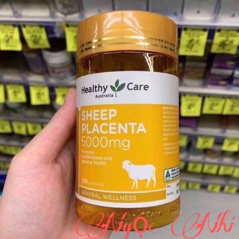 Nhau thai cừu Sheep Placenta 5000mg Healthy Care Úc