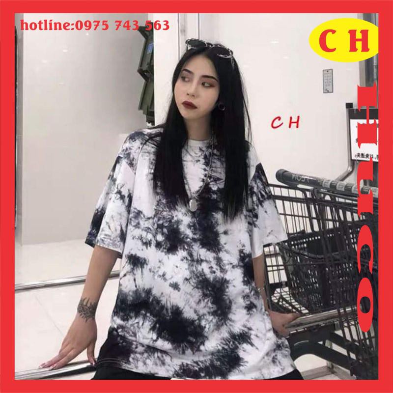 áo phông, thun tay lỡ chất cotton, áo loang đen form thụng unisex freesize🦋thời trang nam nữ, cặp, nhóm giá rẻ hottrend