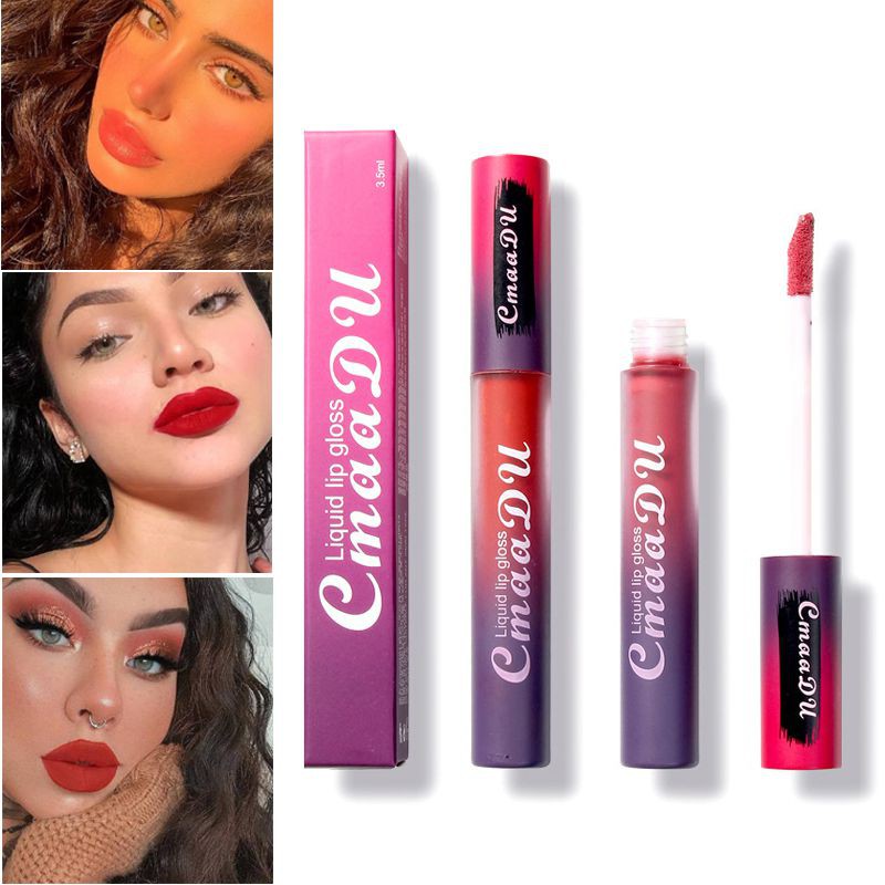 [Hàng mới về] Son kem CmaaDu kháng nước lâu trôi và không lem vào cốc