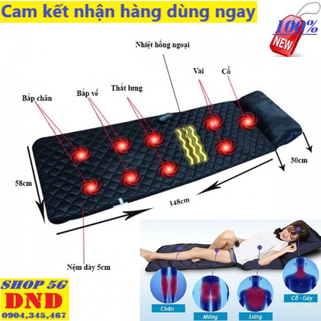 Nệm (Đệm) 9 motor massage toàn thân LZ - Ghế Mát Xa Đa Năng Toàn Thân giảm stress, lưu thông khí huyết