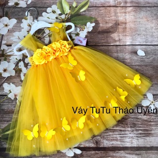 Đầm công chúa cho bé màu vàng cúc