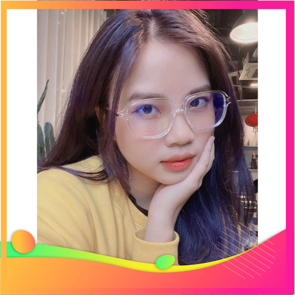 Gọng kính cận nhựa dẻo cho mặt tròn 4U, mắt vuông chống bụi hoặc lắp cận, màu trong – 30014