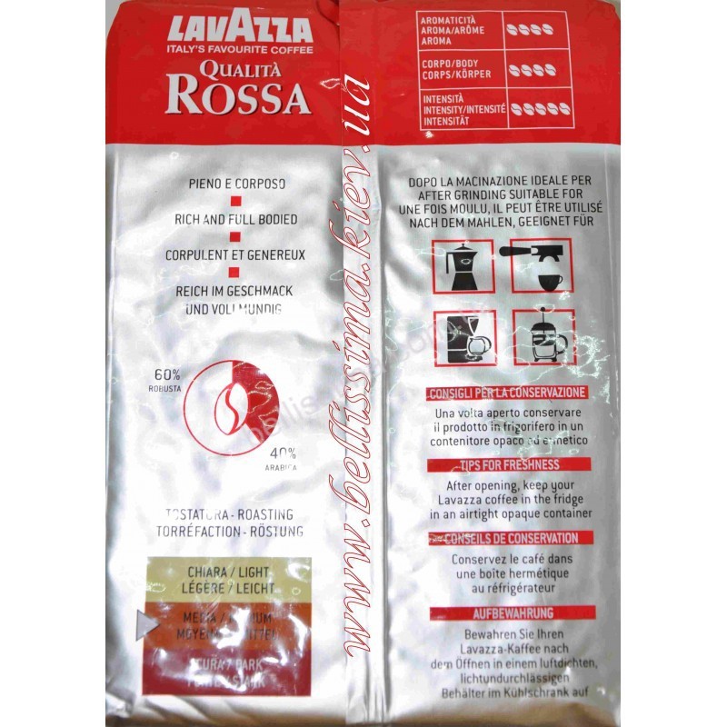 Cà phê hạt đã rang Lavazza Coffee Qualita Rossa – Italia Gói 1000g Date 12-2024