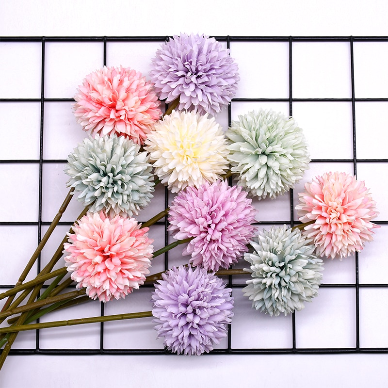Bó hoa bồ công anh giả bằng lụa dùng để trang trí