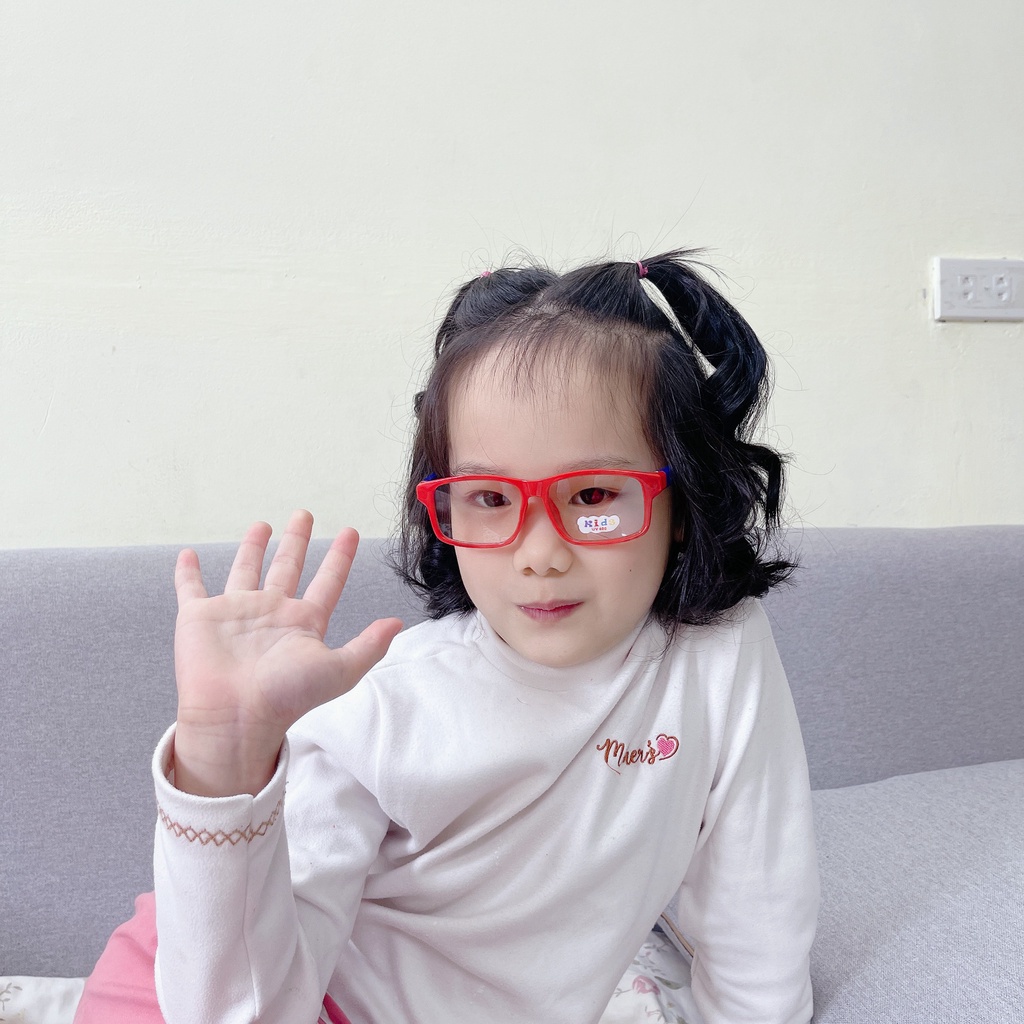 Kính gọng vuông giả cận thời trang cho bé trai bé gái 1-9 tuổi cực dễ thương, gọng kính chống bụi tia uv400 phong cách
