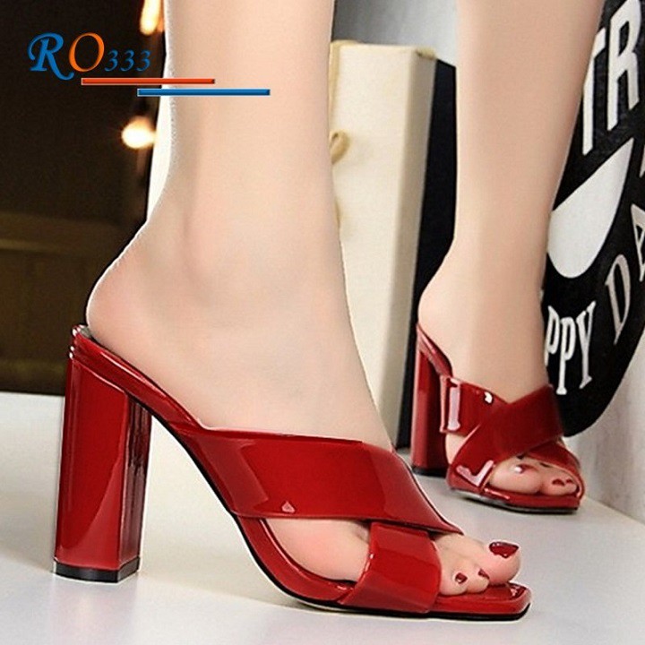 Dép nữ sandal cao gót 7p hàng hiệu rosata đẹp hai màu đen đỏ ro333