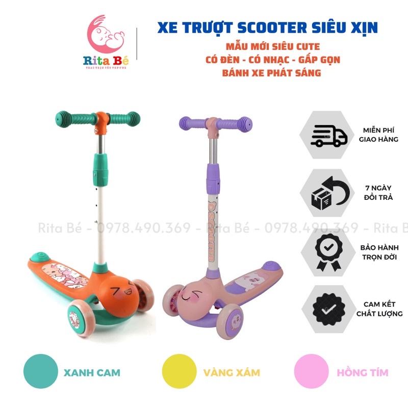 Xe Trượt Ccooter - Khung To, Bánh To, Rất Chắc Chắn Giành Cho Bé 2-8 Tuổi🌸FREESHIP🌸