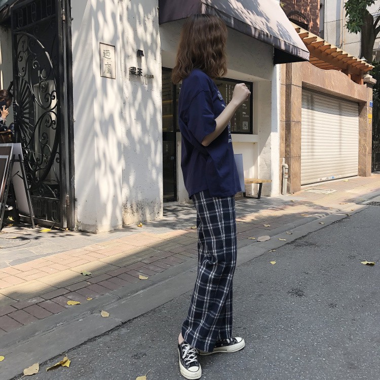 [SẴN] Quần vải ca rô Ulzzang Quảng Châu QDV8