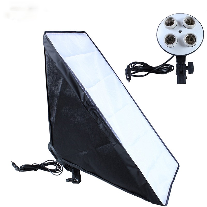 Softbox 50x70 Hỗ Trợ Sáng đui 4, Có Thể Mua Kèm Bóng 150W