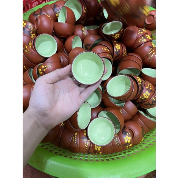 Bộ Ấm Trà Tử Sa Vẽ Hoa Vàng Tách Chén Trà Đạo 280ML Gốm Sứ Bát Tràng Cao Cấp