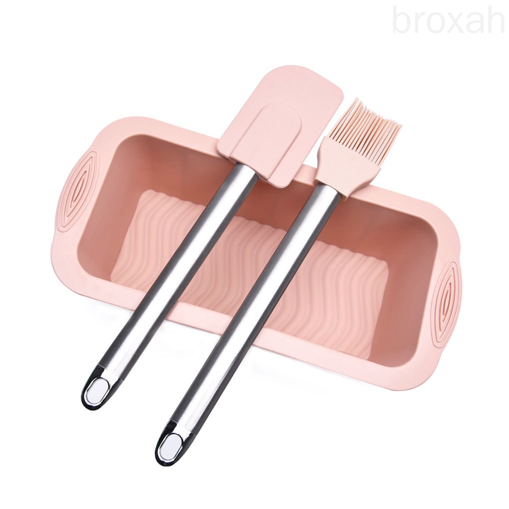 Set 3 Khuôn Silicone Hình Chữ Nhật Chống Dính Dùng Để Nướng Bánh