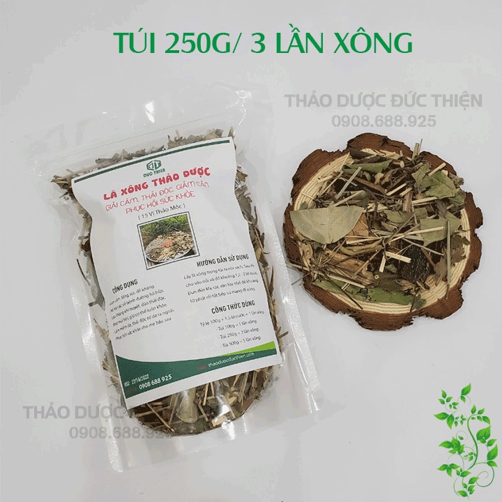 Combo Lá Xông Thảo Dược Giải Cảm Đức Thiện  – 15 Vị Thảo Mộc - Hỗ Trợ Bệnh Đường Hô Hấp, Tăng Cường Sức Đề Kháng, Tốt Ch