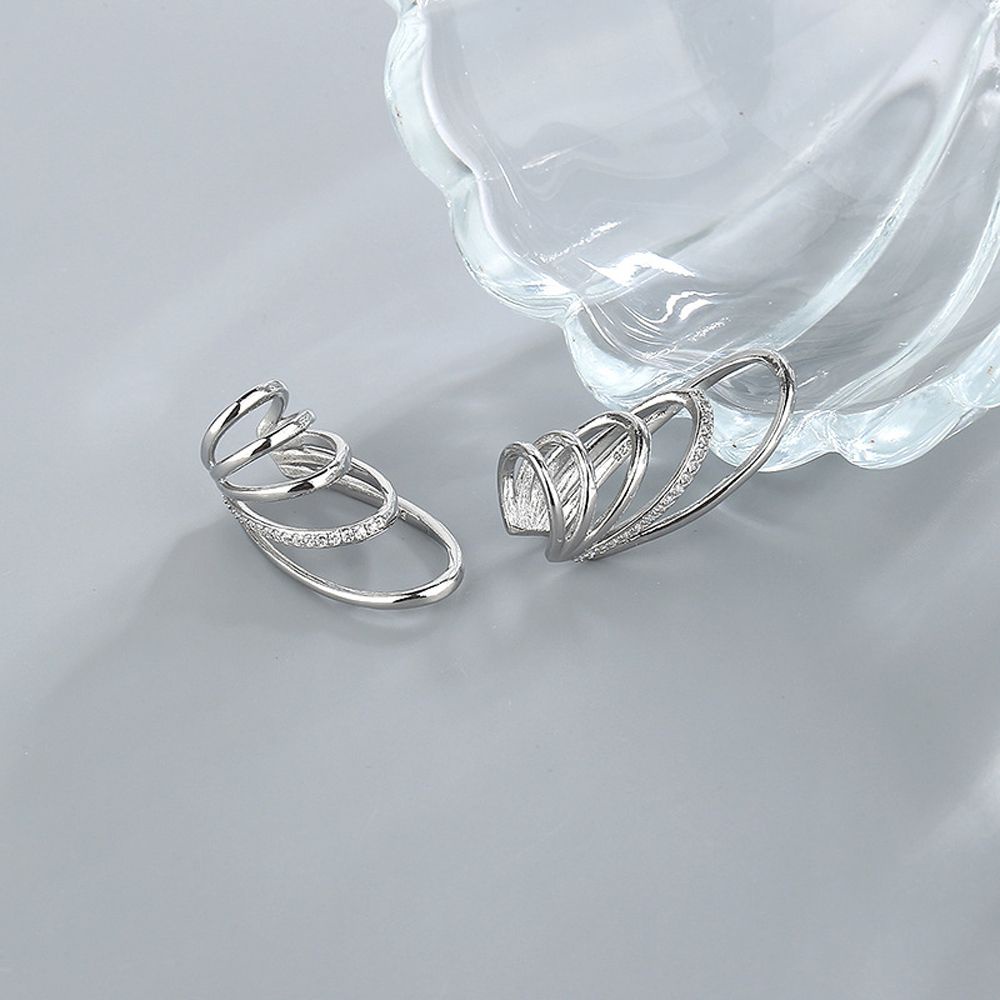 Khuyên kẹp vành tai đính đá zircon nhiều màu phong cách punk Hàn Quốc thanh lịch cho nữ