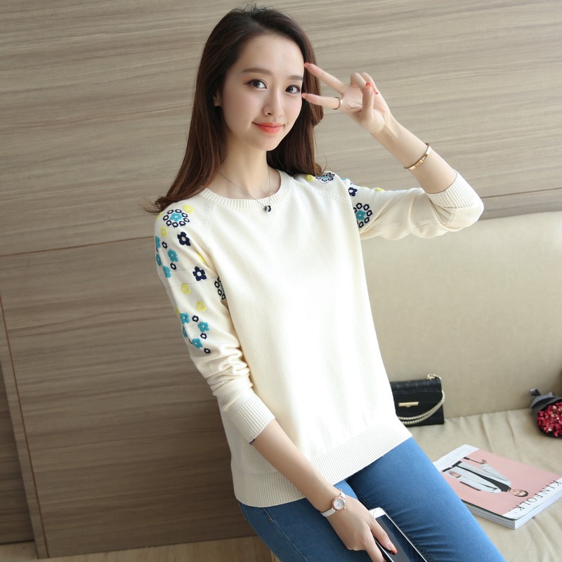 Áo Sweater Nữ Thêu Hoa Thời Trang Thu Đông