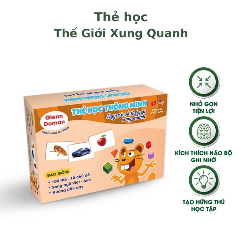 THẺ HỌC THÔNG MINH CHO TRẺ 🌟 FREE SHIP 🌟 Bộ Thẻ Dạy Trẻ về Thế Giới Xung Quanh Cơ Bản Nhiều Chủ Đề, Song Ngữ Việt - Anh