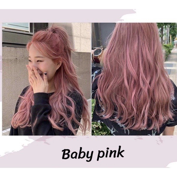 Thuốc nhuộm tóc màu Tím Hồng Baby Pink + Tặng kèm trợ nhuộm và gang tay | Judyhair