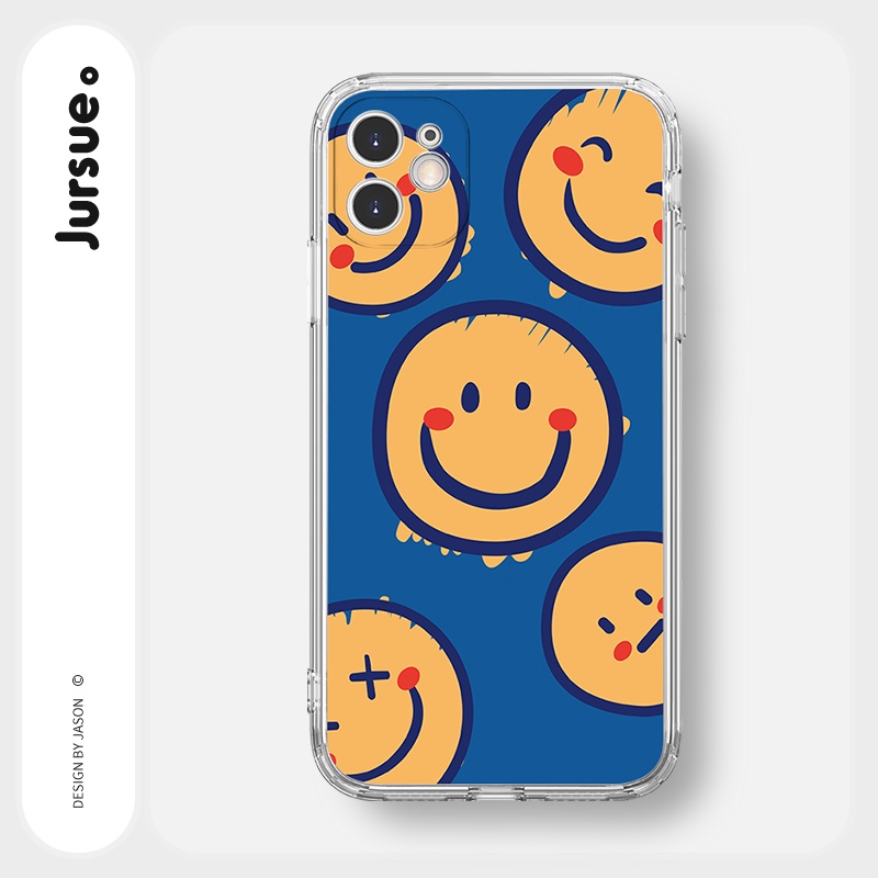 Ốp lưng JURSUE viền vuông chống sốc hình dễ thương đẹp cho iPhone 13 12 11 Pro Max SE 2020 X XR XS ip 8 7 6 6S Plus Y111