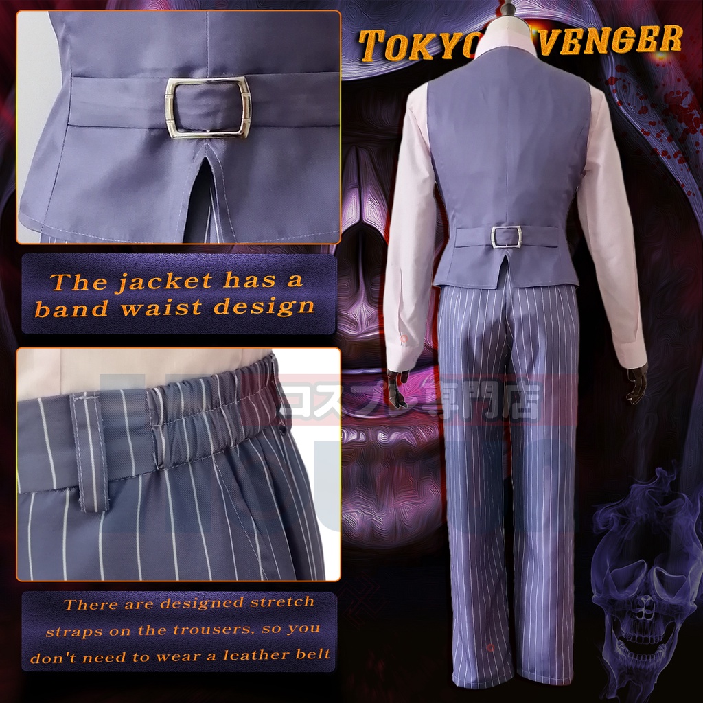 HOLOUN Tokyo Revengers Set 4 Áo Vest Hóa Trang Nhân Vật Phim Hoạt Hình  Bonten Haruchiyo Sanzu Casual Daily Wearing Christmas Holiday Gift