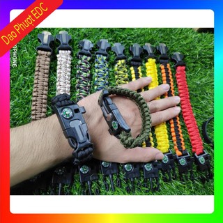 Vòng Tay Sinh Tồn V1- ĐÁNH LỬA - LA BÀN - CÒI - DAO - Hàng Có Sẵn