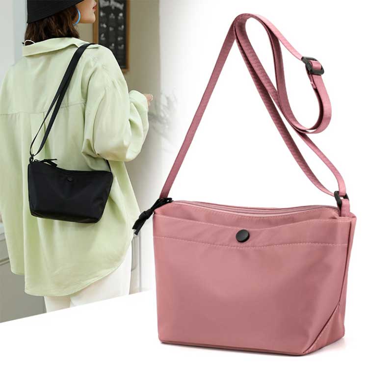 Túi Đeo Chéo nylon Màu Trơn Chống Nước Thời Trang Cho Nữ