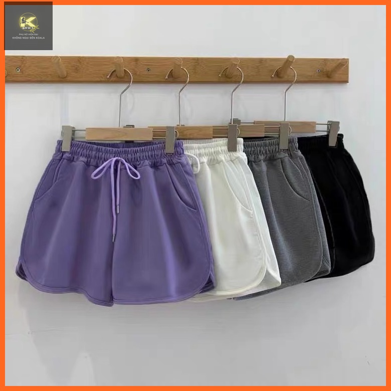 Quần đùi nữ dáng thể thao KOALA, quần short nữ cạp chun dáng rộng phong cách thể thao - DUI05