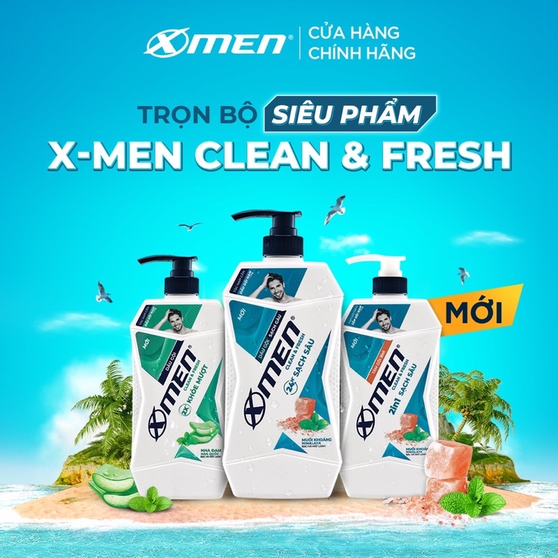 Dầu gội - Tắm gội Xmen 2in1 Clean & Fresh Sạch Sâu & Khoẻ Mượt 630g