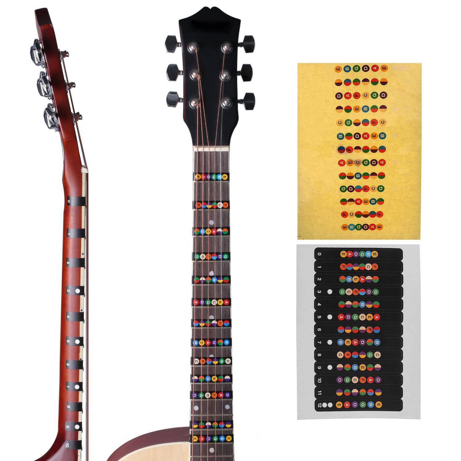 Nhãn dán cần đàn guitar 2 màu tùy chọn cho đàn acoustic 6 dây