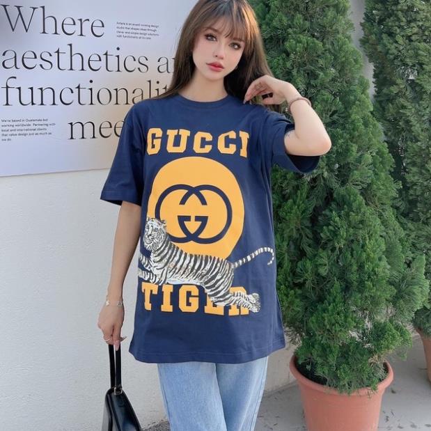 Áo Thun Ngắn Tay In logo Thương Hiệu Gucci + Thẻ Áo Thời Trang Thường Ngày Dành Cho Nam Và Nữ ⚡