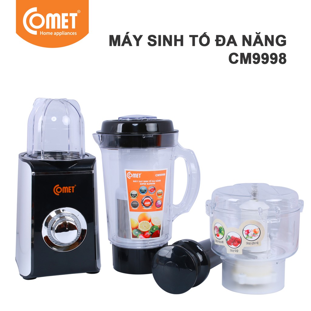 Máy xay sinh tố 3 cối nhựa kháng vỡ Comet CM9998